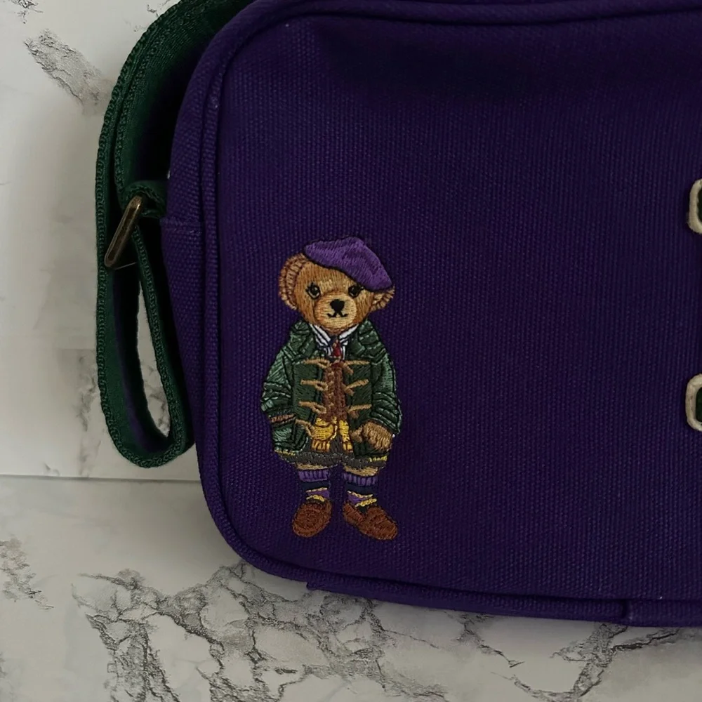 Polo Ralph Lauren Preppy Hampton Polo Bear Patched Canvas Bag Duffle Mini PWing